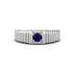 1 - Angelo 0.30 ct (4.00 mm) Blue Sapphire Ribbed Shank Solitaire Men Band 