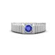 1 - Angelo 0.23 ct (4.00 mm) Tanzanite Ribbed Shank Solitaire Men Band 