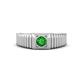 1 - Angelo 0.29 ct (4.00 mm) Green Garnet Ribbed Shank Solitaire Men Band 