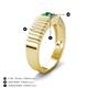 3 - Angelo 0.20 ct (4.00 mm) Emerald Ribbed Shank Solitaire Men Band 