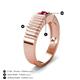 3 - Angelo 0.27 ct Ruby Ribbed Shank Solitaire Men Band (7 mm) 