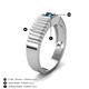 3 - Angelo 0.25 ct (4.00 mm) London Blue Topaz Ribbed Shank Solitaire Men Band 