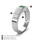 3 - Angelo 0.29 ct (4.00 mm) Green Garnet Ribbed Shank Solitaire Men Band 