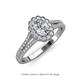 3 - Raisa Desire 3.18 ctw IGI Certified Lab Grown Diamond Oval Cut (10x8 mm) & Lab Grown Diamond Round (1.40 mm) Halo Engagement Ring 