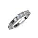 2 - Reveka 0.50 ctw Lab Grown Diamond Round (3.80 mm) & Natural Diamond Round(3.50 mm) 3 Stone Engagement Ring  