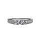 3 - Reveka 0.50 ctw Lab Grown Diamond Round (3.80 mm) & Natural Diamond Round(3.50 mm) 3 Stone Engagement Ring  