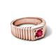 6 - Angelo 0.55 ct (5.00 mm) Ruby Ribbed Shank Solitaire Men Band 