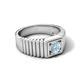 6 - Angelo 0.40 ct (5.00 mm) Aquamarine Ribbed Shank Solitaire Men Band 