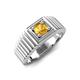5 - Angelo 0.40 ct (5.00 mm) Citrine Ribbed Shank Solitaire Men Band 