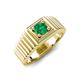 5 - Angelo 0.40 ct (5.00 mm) Emerald Ribbed Shank Solitaire Men Band 
