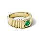6 - Angelo 0.40 ct (5.00 mm) Emerald Ribbed Shank Solitaire Men Band 