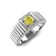 5 - Angelo 0.50 ct (5.00 mm) Yellow Diamond Ribbed Shank Solitaire Men Band 