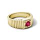 6 - Angelo 0.55 ct (5.00 mm) Ruby Ribbed Shank Solitaire Men Band 