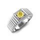 5 - Angelo 0.53 ct (5.00 mm) Yellow Sapphire Ribbed Shank Solitaire Men Band 