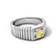 6 - Angelo 0.53 ct (5.00 mm) Yellow Sapphire Ribbed Shank Solitaire Men Band 