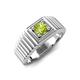 5 - Angelo 0.50 ct (5.00 mm) Peridot Ribbed Shank Solitaire Men Band 