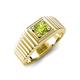 5 - Angelo 0.50 ct (5.00 mm) Peridot Ribbed Shank Solitaire Men Band 