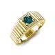 5 - Angelo 0.50 ct (5.00 mm) London Blue Topaz Ribbed Shank Solitaire Men Band 