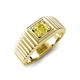 5 - Angelo 0.50 ct (5.00 mm) Yellow Diamond Ribbed Shank Solitaire Men Band 
