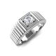 5 - Angelo 0.50 ct (5.00 mm) GIA Certified Natural Diamond Ribbed Shank Solitaire Men Band 