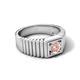 6 - Angelo 0.48 ct Morganite Ribbed Shank Solitaire Men Band (8 mm) 