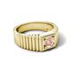 6 - Angelo 0.48 ct (5.00 mm) Morganite Ribbed Shank Solitaire Men Band 
