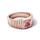 6 - Angelo 0.40 ct (5.00 mm) Pink Tourmaline Ribbed Shank Solitaire Men Band 