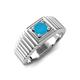 5 - Angelo 0.36 ct Turquoise Ribbed Shank Solitaire Men Band (8 mm) 