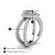 4 - Austyn Desire 3.36 ctw IGI Certified Lab Grown Diamond Round (9.00 mm) & Natural Diamond Round (1.70 mm) Twisted Rope Cross Split Shank Halo Engagement Ring 