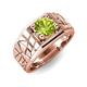 4 - Jamar 1.10 ct (6.50 mm) Peridot Nugget Solitaire Men Band 