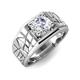 4 - Jamar 1.00 ct (6.50 mm) IGI Certified Lab Grown Diamond Nugget Solitaire Men Band 