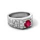 5 - Jamar 0.95 ct (6.00 mm) Ruby Nugget Solitaire Men Band 