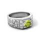 5 - Jamar 1.10 ct (6.50 mm) Peridot Nugget Solitaire Men Band 
