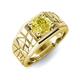 4 - Jamar 0.80 ct (6.00 mm) Yellow Diamond Nugget Solitaire Men Band 