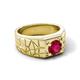 5 - Jamar 0.95 ct (6.00 mm) Ruby Nugget Solitaire Men Band 