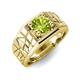 4 - Jamar 1.10 ct (6.50 mm) Peridot Nugget Solitaire Men Band 