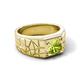 5 - Jamar 1.10 ct (6.50 mm) Peridot Nugget Solitaire Men Band 