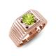 4 - Angelo 1.10 ct (6.50 mm) Peridot Ribbed Shank Solitaire Men Band 