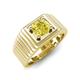 4 - Angelo 0.80 ct (6.00 mm) Yellow Diamond Ribbed Shank Solitaire Men Band 