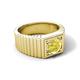 5 - Angelo 0.80 ct (6.00 mm) Yellow Diamond Ribbed Shank Solitaire Men Band 