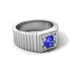 5 - Angelo 0.92 ct (6.50 mm) Tanzanite Ribbed Shank Solitaire Men Band 