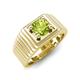 4 - Angelo 1.10 ct (6.50 mm) Peridot Ribbed Shank Solitaire Men Band 