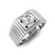 4 - Angelo 1.00 ct (6.50 mm) Moissanite Ribbed Shank Solitaire Men Band 