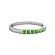 2 - Abila 0.63 ctw (2.50 mm) Princess Cut Green Garnet 7 Stone Wedding Band 