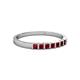 2 - Abila 0.63 ctw (2.50 mm) Princess Cut Ruby 7 Stone Wedding Band 