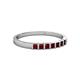 2 - Abila 0.70 ctw (2.50 mm) Princess Cut Red Garnet 7 Stone Wedding Band 