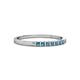 2 - Abila 0.35 ctw (2.00 mm) Princess Cut Blue Diamond 7 Stone Wedding Band 