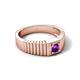 5 - Angelo 0.20 ct (4.00 mm) Amethyst Ribbed Shank Solitaire Men Band 