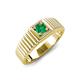 4 - Angelo 0.20 ct (4.00 mm) Emerald Ribbed Shank Solitaire Men Band 