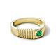 5 - Angelo 0.20 ct (4.00 mm) Emerald Ribbed Shank Solitaire Men Band 
